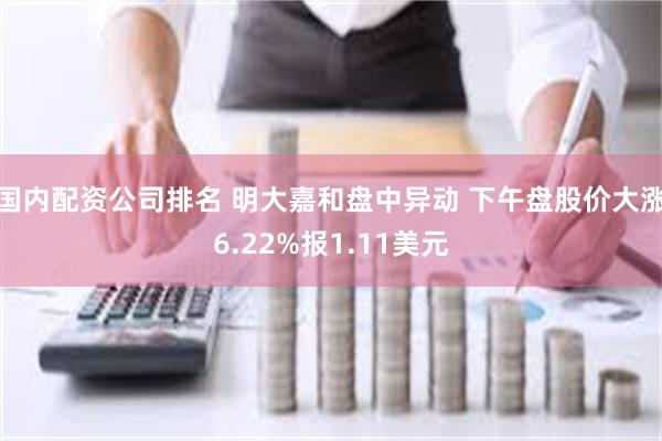 国内配资公司排名 明大嘉和盘中异动 下午盘股价大涨6.22%报1.11美元